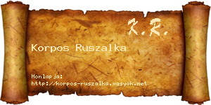 Korpos Ruszalka névjegykártya